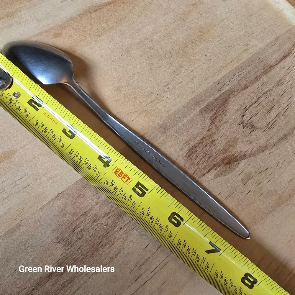 Vintage Stainless Steel Teaspoon‎ Japan Textured Swirl Wave Handle UNF83 7.5